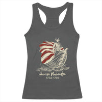 George Washington Crossing The Delaware Patriotic Racerback Tank Top Vintage American Flag Graphic