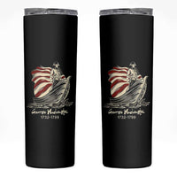 George Washington Crossing The Delaware Patriotic Skinny Tumbler Vintage American Flag Graphic