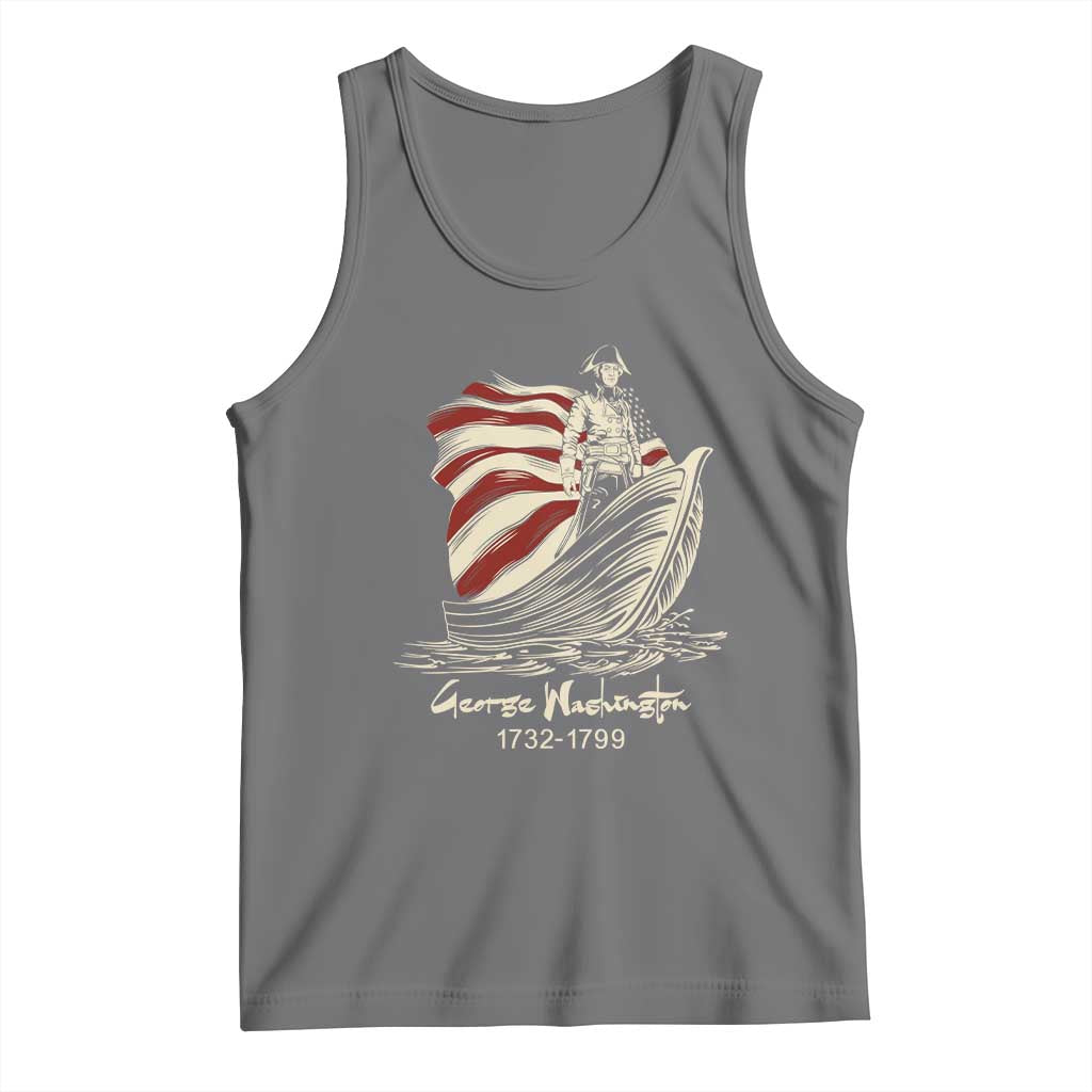 George Washington Crossing The Delaware Patriotic Tank Top Vintage American Flag Graphic