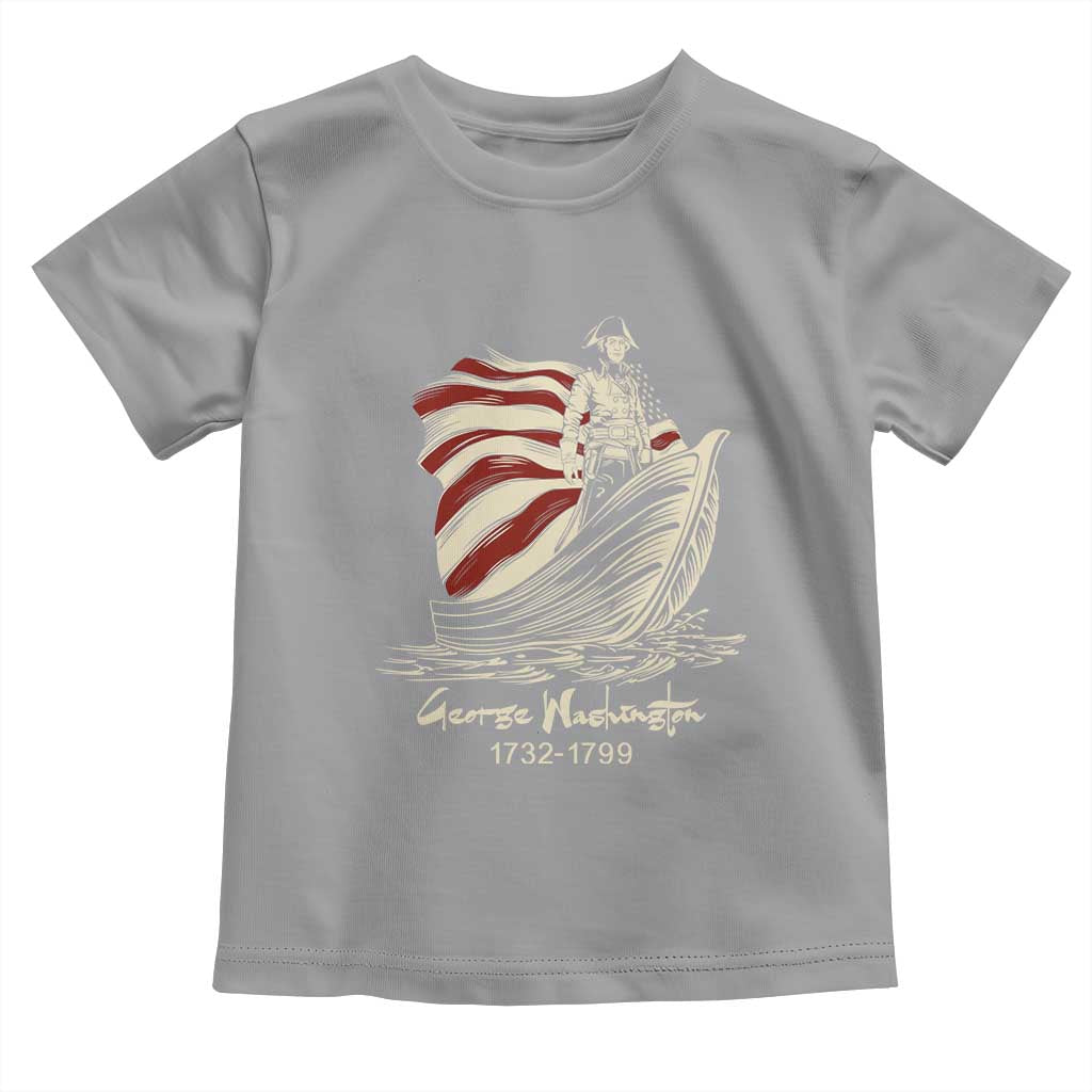 George Washington Crossing The Delaware Patriotic Toddler T Shirt Vintage American Flag Graphic