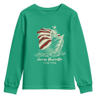 George Washington Crossing The Delaware Patriotic Youth Sweatshirt Vintage American Flag Graphic
