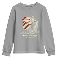 George Washington Crossing The Delaware Patriotic Youth Sweatshirt Vintage American Flag Graphic
