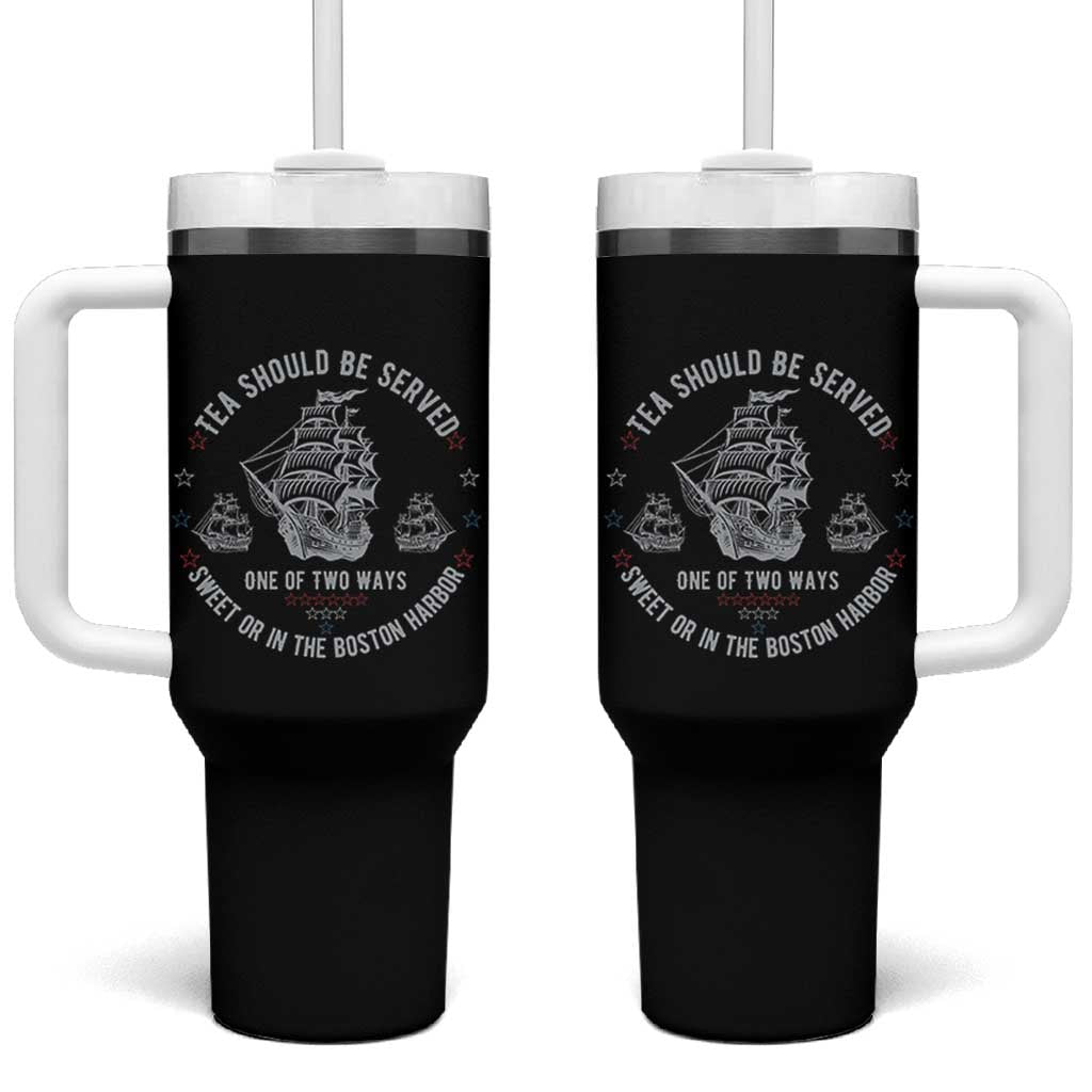 Tea Should Be Served In The Boston Harbor Tumbler With Handle Funny Sarcastic American History