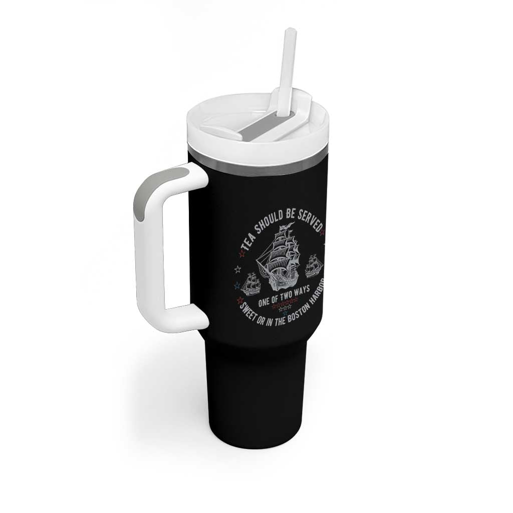 Tea Should Be Served In The Boston Harbor Tumbler With Handle Funny Sarcastic American History