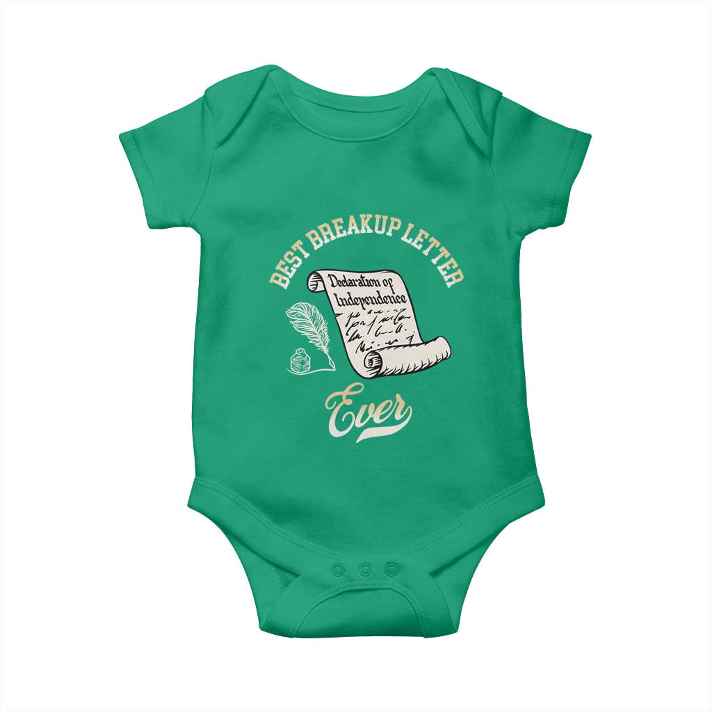 Declaration Of Independence 1776 Funny History Baby Onesie Best Breakup Letter Ever Humor