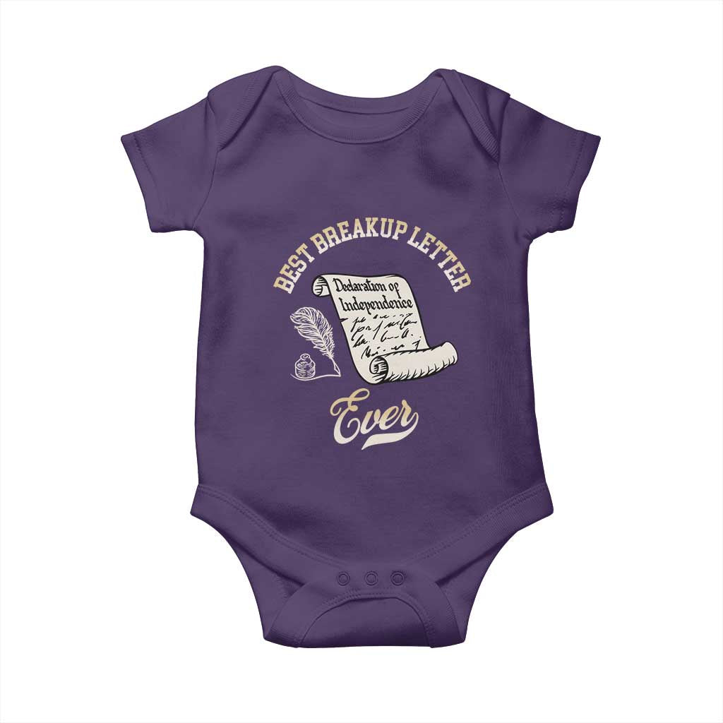 Declaration Of Independence 1776 Funny History Baby Onesie Best Breakup Letter Ever Humor