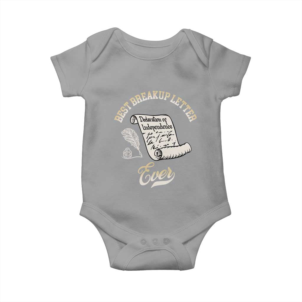 Declaration Of Independence 1776 Funny History Baby Onesie Best Breakup Letter Ever Humor