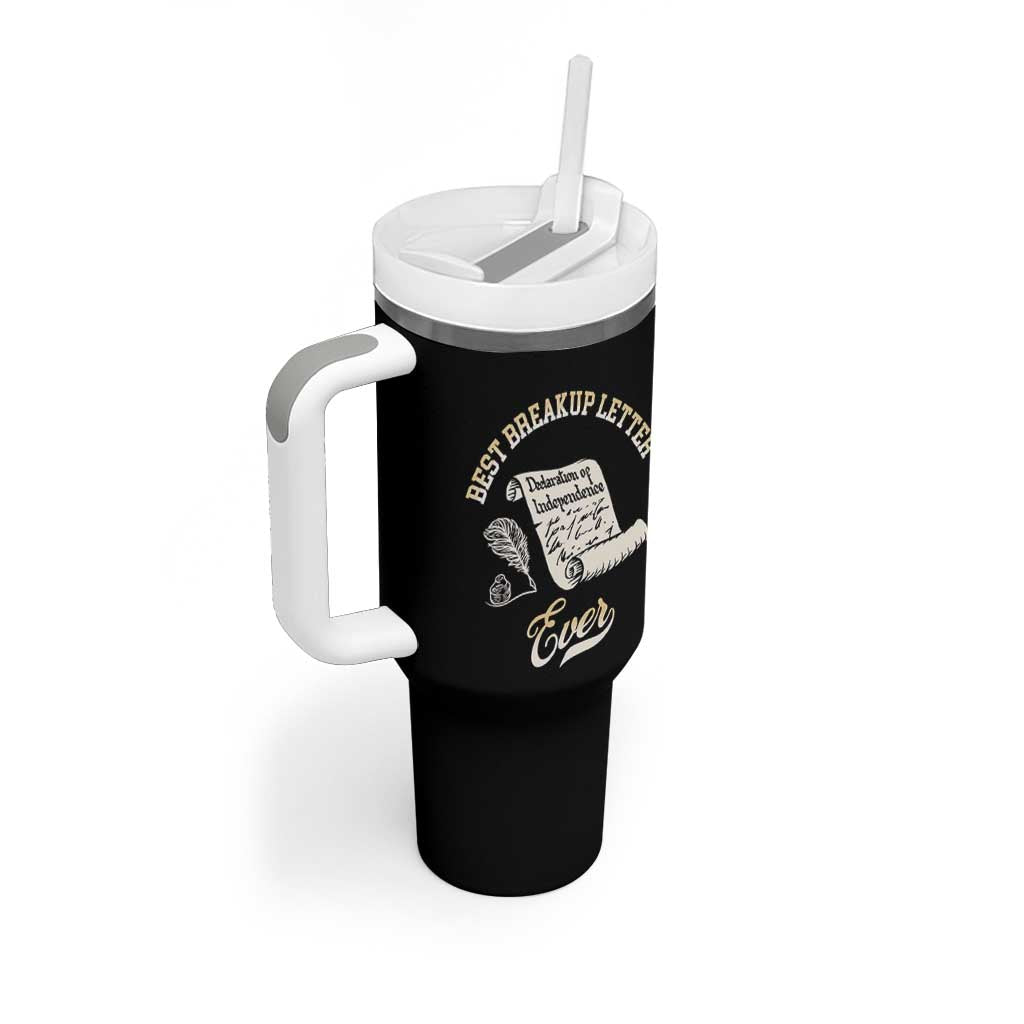 Declaration Of Independence 1776 Funny History Tumbler With Handle Best Breakup Letter Ever Humor