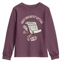 Declaration Of Independence 1776 Funny History Youth Sweatshirt Best Breakup Letter Ever Humor