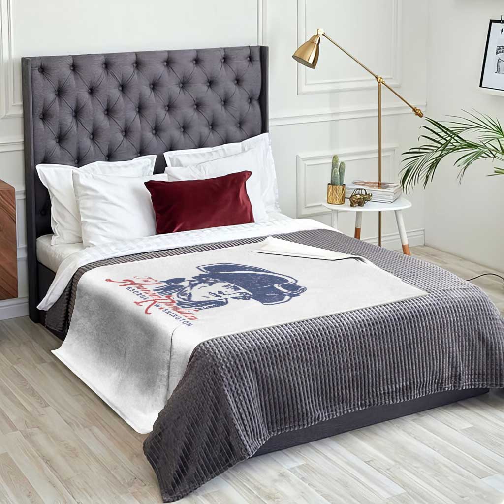 George Washington The American Revolution Throw Blanket Distressed Sketch Historic Patriotic Graphic