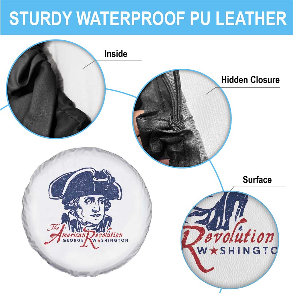 George Washington The American Revolution Spare Tire Cover Distressed Sketch Historic Patriotic Graphic