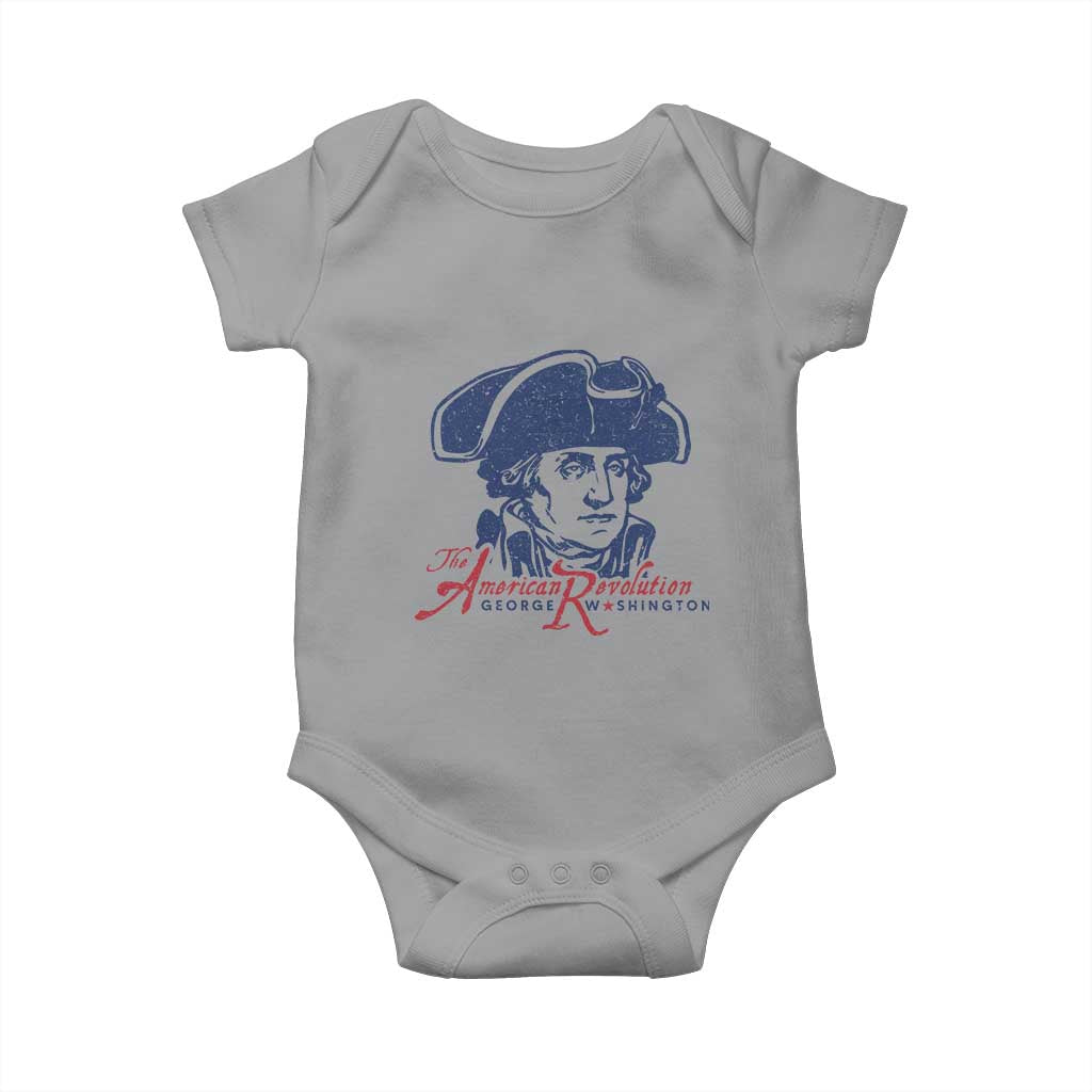 George Washington The American Revolution Baby Onesie Distressed Sketch Historic Patriotic Graphic