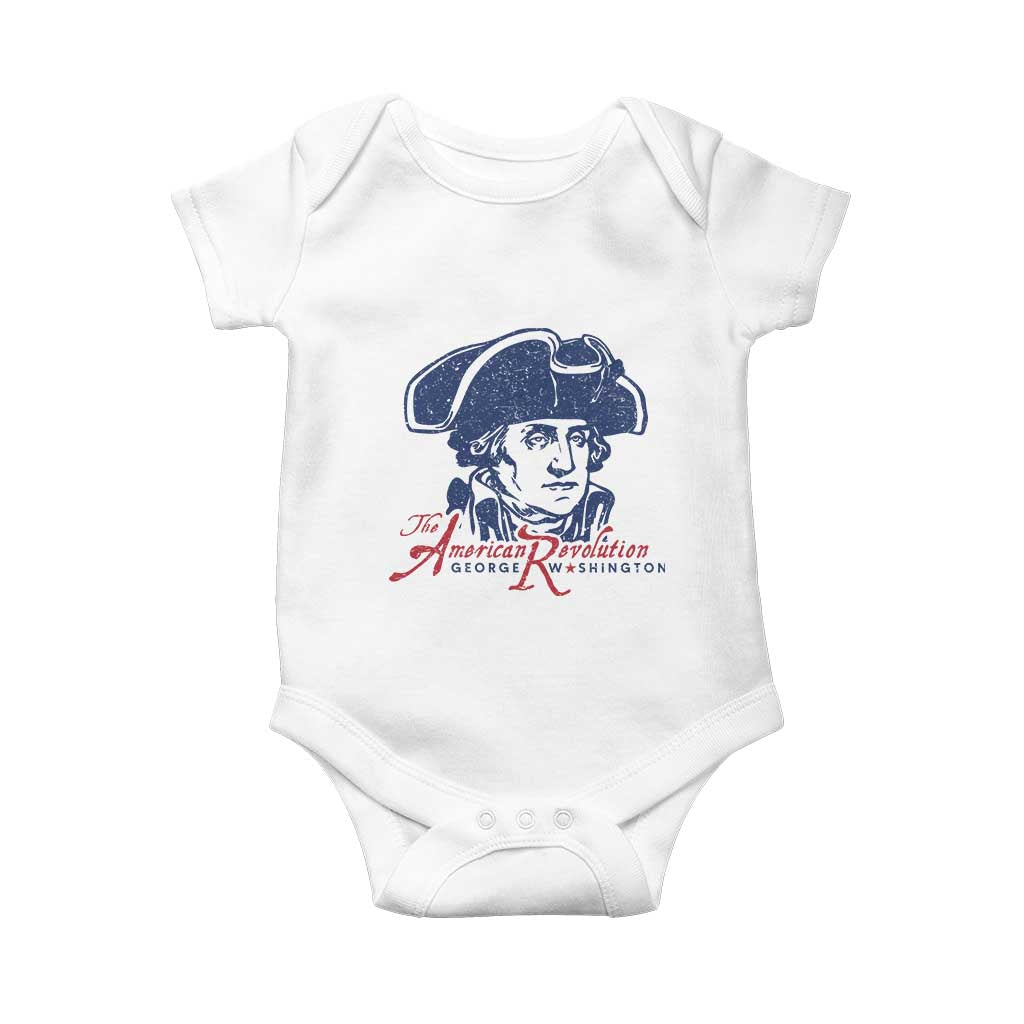 George Washington The American Revolution Baby Onesie Distressed Sketch Historic Patriotic Graphic