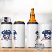 George Washington The American Revolution 4 in 1 Can Cooler Tumbler Distressed Sketch Historic Patriotic Graphic