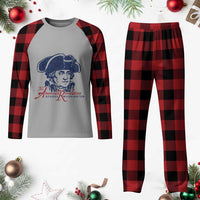 George Washington The American Revolution Plaid Pajama Set Distressed Sketch Historic Patriotic Graphic