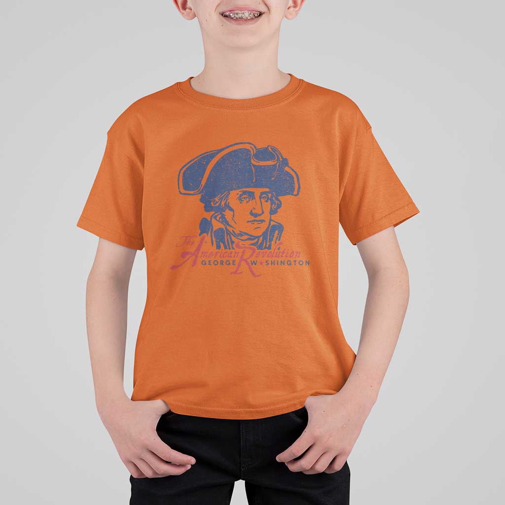 George Washington The American Revolution T Shirt For Kid Distressed Sketch Historic Patriotic Graphic