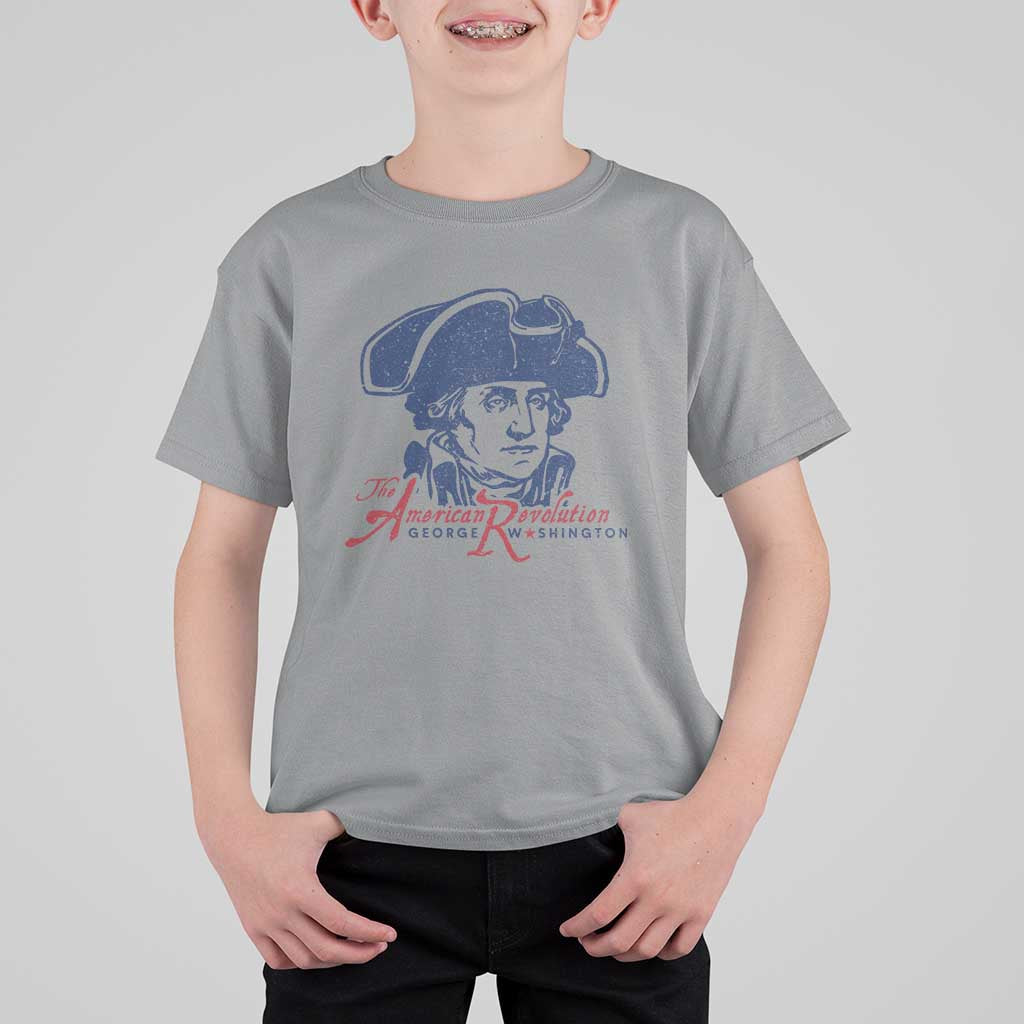George Washington The American Revolution T Shirt For Kid Distressed Sketch Historic Patriotic Graphic