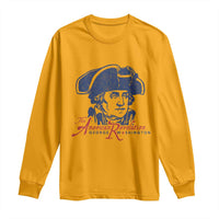 George Washington The American Revolution Long Sleeve Shirt Distressed Sketch Historic Patriotic Graphic