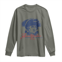 George Washington The American Revolution Long Sleeve Shirt Distressed Sketch Historic Patriotic Graphic