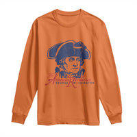 George Washington The American Revolution Long Sleeve Shirt Distressed Sketch Historic Patriotic Graphic