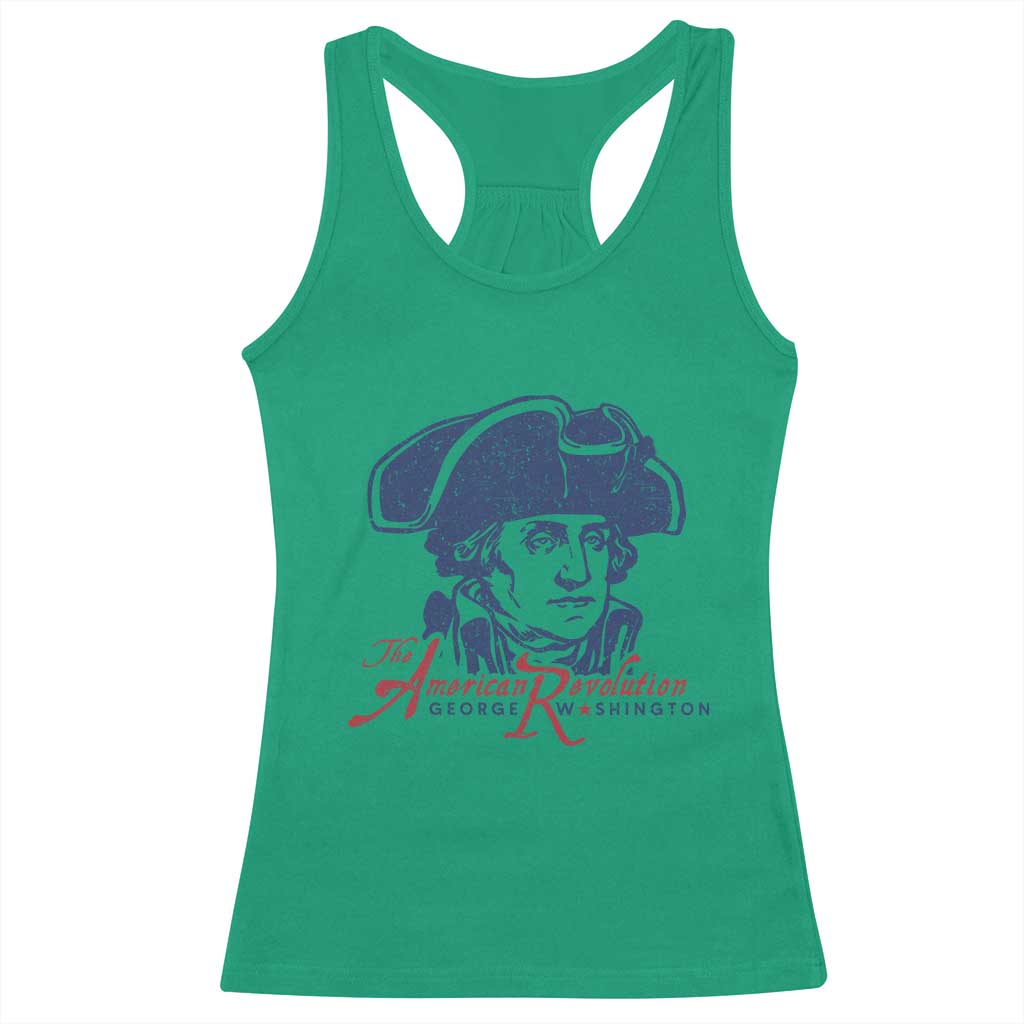 George Washington The American Revolution Racerback Tank Top Distressed Sketch Historic Patriotic Graphic