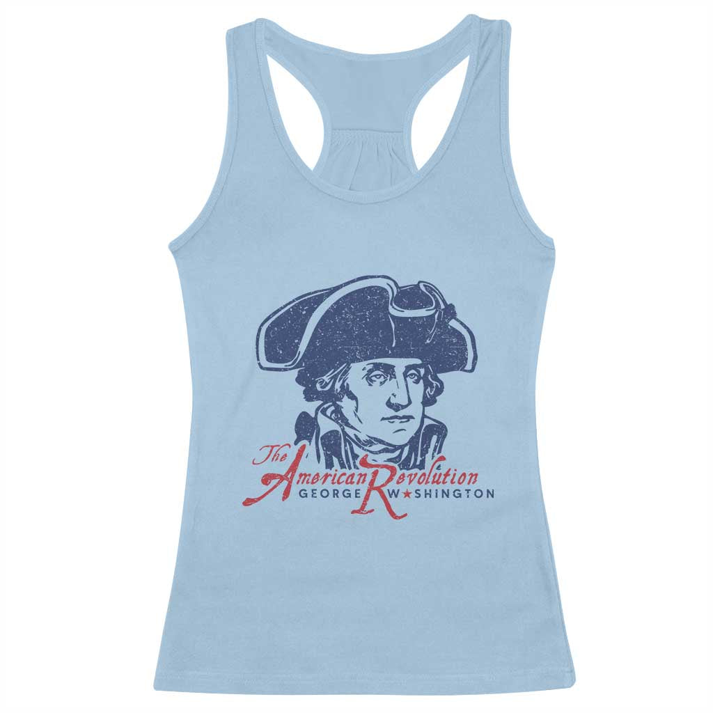 George Washington The American Revolution Racerback Tank Top Distressed Sketch Historic Patriotic Graphic