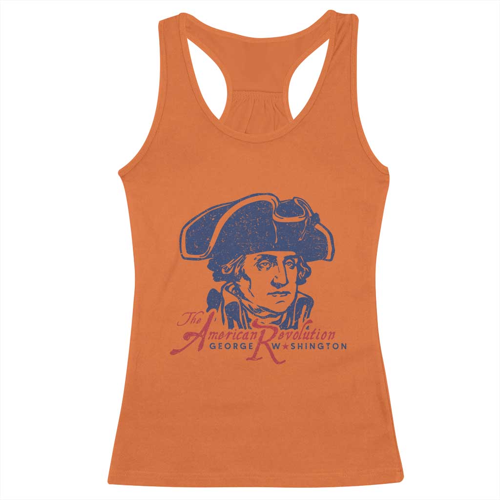 George Washington The American Revolution Racerback Tank Top Distressed Sketch Historic Patriotic Graphic