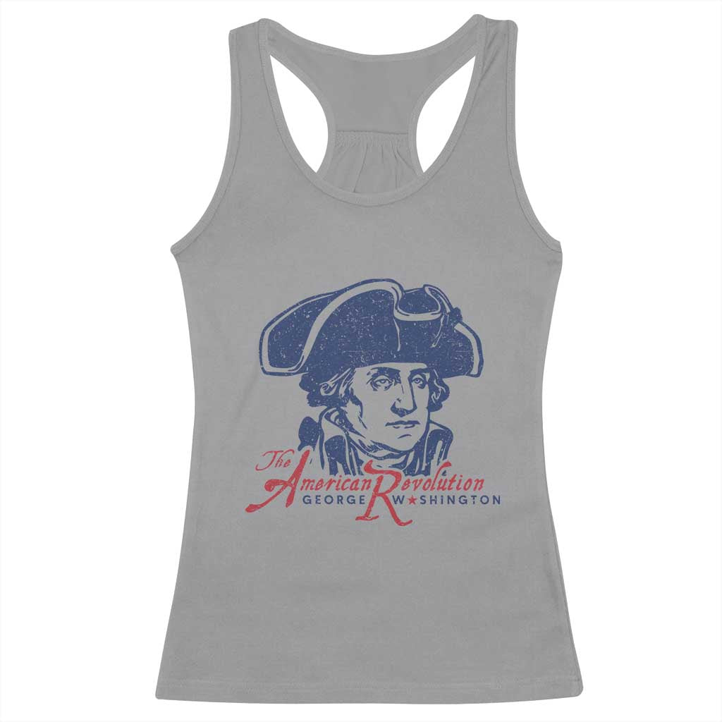 George Washington The American Revolution Racerback Tank Top Distressed Sketch Historic Patriotic Graphic