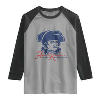 George Washington The American Revolution Raglan Shirt Distressed Sketch Historic Patriotic Graphic