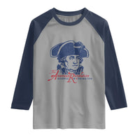 George Washington The American Revolution Raglan Shirt Distressed Sketch Historic Patriotic Graphic