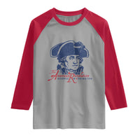 George Washington The American Revolution Raglan Shirt Distressed Sketch Historic Patriotic Graphic