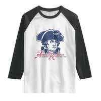 George Washington The American Revolution Raglan Shirt Distressed Sketch Historic Patriotic Graphic