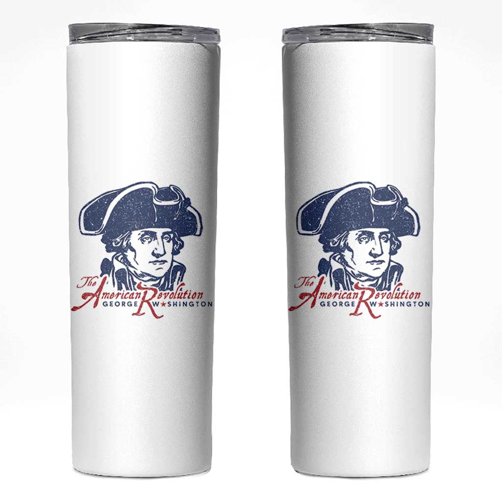 George Washington The American Revolution Skinny Tumbler Distressed Sketch Historic Patriotic Graphic