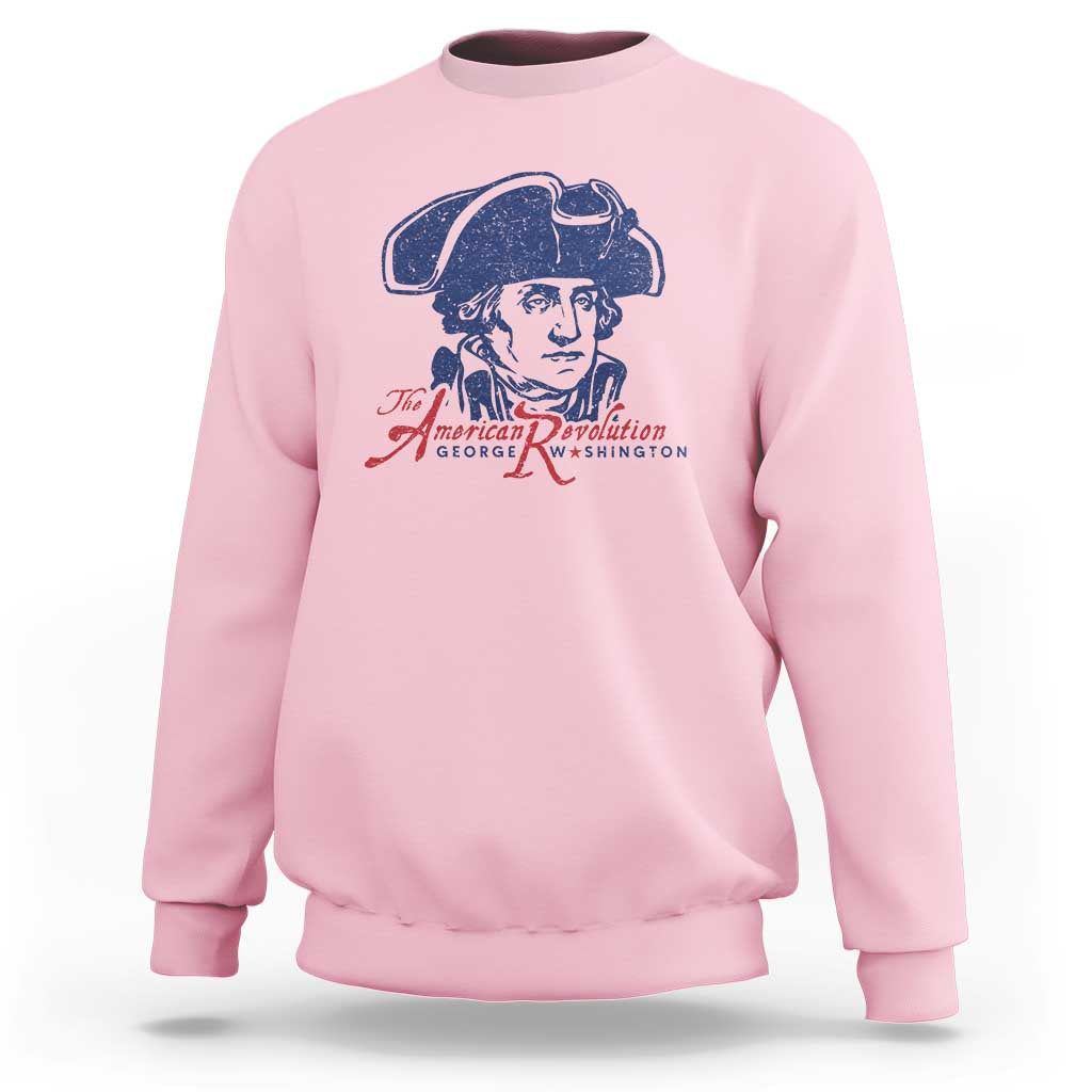 George Washington The American Revolution Sweatshirt Distressed Sketch Historic Patriotic Graphic