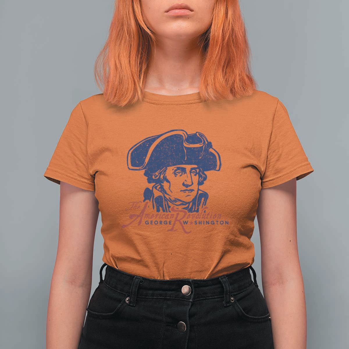 George Washington The American Revolution T Shirt For Women Distressed Sketch Historic Patriotic Graphic