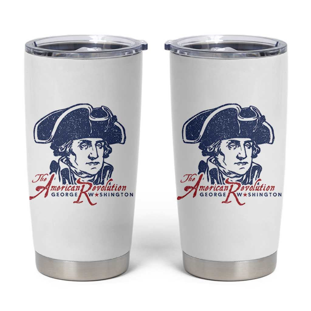George Washington The American Revolution Tumbler Cup Distressed Sketch Historic Patriotic Graphic