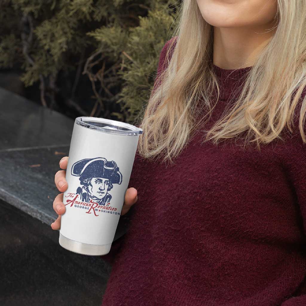 George Washington The American Revolution Tumbler Cup Distressed Sketch Historic Patriotic Graphic