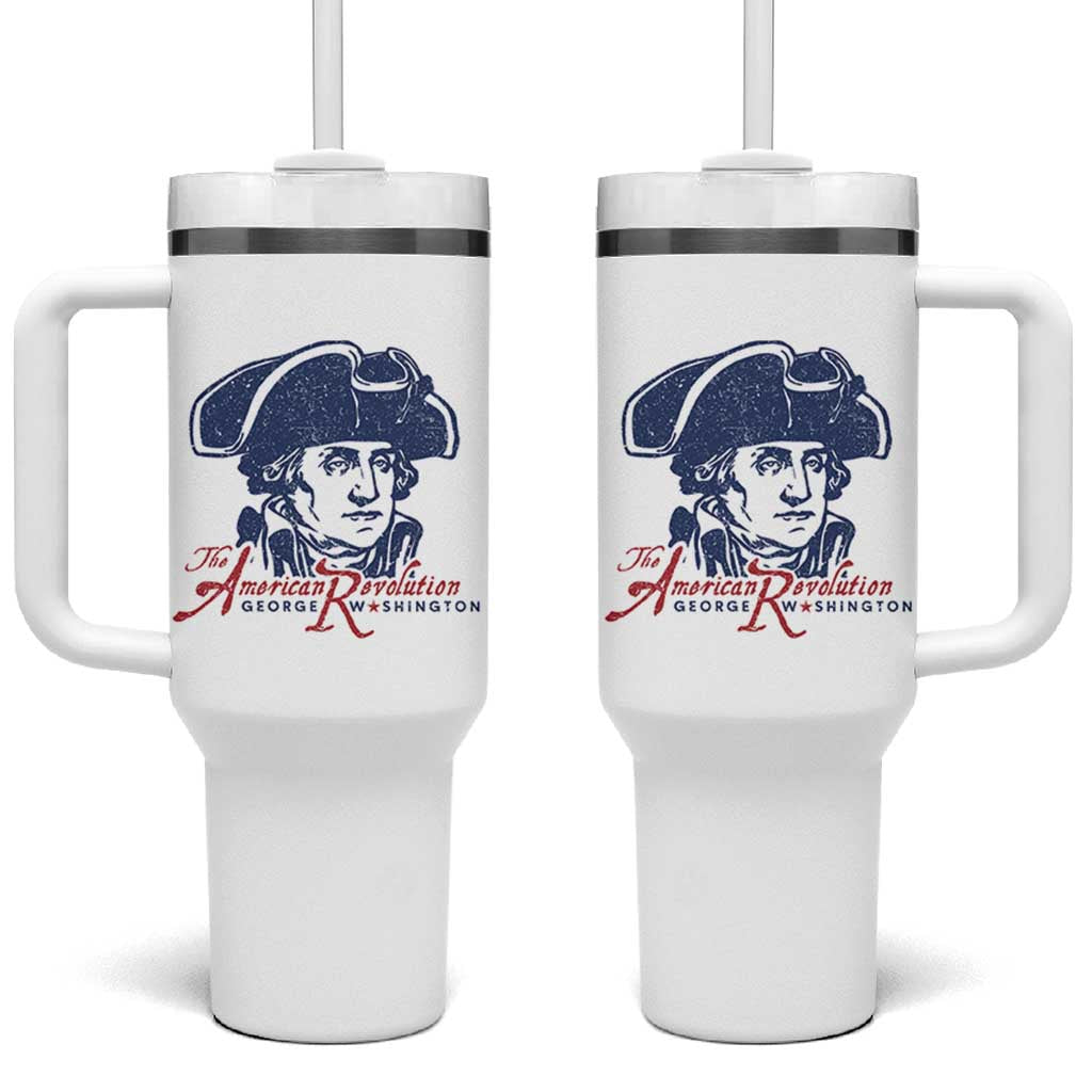 George Washington The American Revolution Tumbler With Handle Distressed Sketch Historic Patriotic Graphic