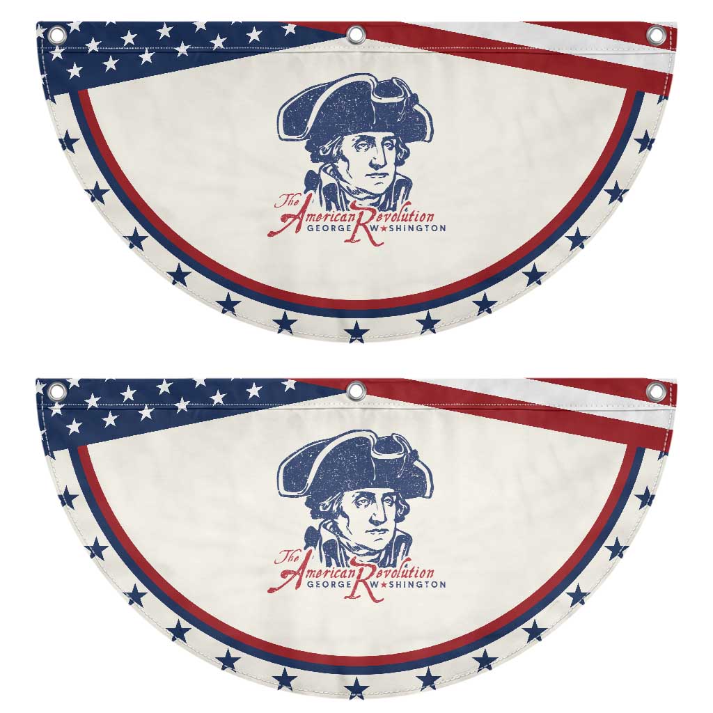 George Washington The American Revolution Patriotic Fan Flag Distressed Sketch Historic Graphic