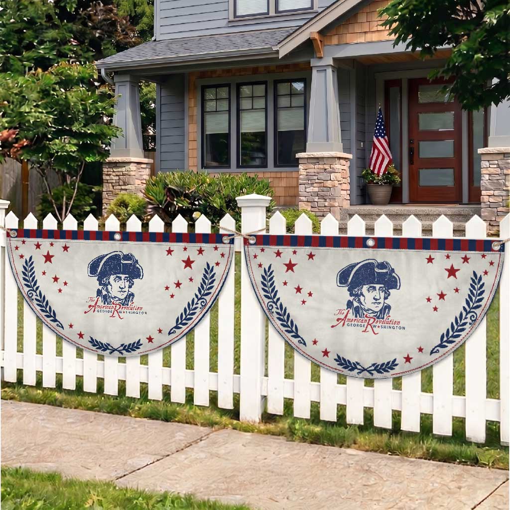 George Washington The American Revolution Patriotic Fan Flag Distressed Sketch Historic Graphic