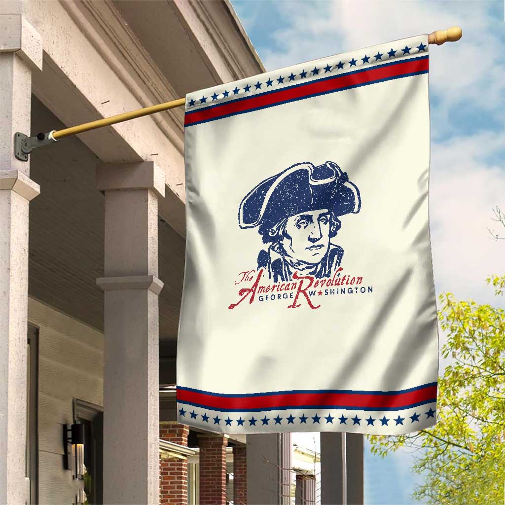 George Washington The American Revolution Patriotic Garden Flag Distressed Sketch Historic Graphic