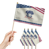 George Washington The American Revolution Patriotic Handheld Flag Distressed Sketch Historic Graphic