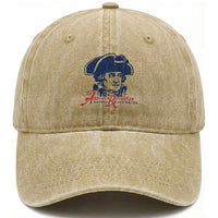 George Washington The American Revolution Washed Cotton Baseball Cap Distressed Sketch Historic Patriotic Graphic