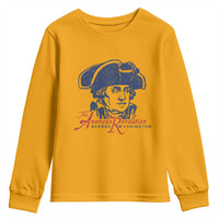 George Washington The American Revolution Youth Sweatshirt Distressed Sketch Historic Patriotic Graphic