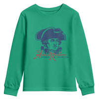 George Washington The American Revolution Youth Sweatshirt Distressed Sketch Historic Patriotic Graphic