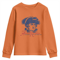 George Washington The American Revolution Youth Sweatshirt Distressed Sketch Historic Patriotic Graphic