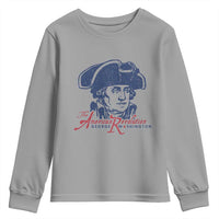 George Washington The American Revolution Youth Sweatshirt Distressed Sketch Historic Patriotic Graphic