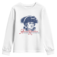 George Washington The American Revolution Youth Sweatshirt Distressed Sketch Historic Patriotic Graphic