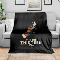 The OG Thirteen 1776 Original Colonies Map Throw Blanket Funny Retro American History