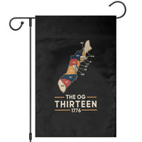 The OG Thirteen 1776 Original Colonies Map Garden Flag Funny Retro American History
